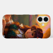 Niedliche Frau im Stile trauriger Anime bei Sonnen Case-Mate iPhone Hülle (Rückseite (Horizontal))