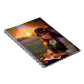 Niedliche Frau im Stile trauriger Anime bei Sonnen Notizblock (Rechte Seite)