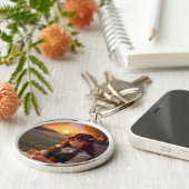 Niedliche Frau im Stile trauriger Anime bei Sonnen Schlüsselanhänger (Seite)