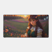 Niedliche Frau im Stile trauriger Anime bei Sonnen Schreibtischunterlage (Vorderseite)