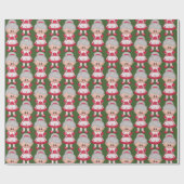 Niedliche Frau Klaus Christmas Holiday deckte Geschenkpapier (Flach)