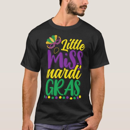Niedliche Frau Mardi Gras 2024 Beads Girl T-Shirt (Vorderseite)