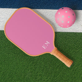 Niedliche Frauen Pastellfarben Rosa Mit Monogramm Pickleball Schläger