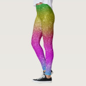 Niedliche Frauen und Mädchen Glitzer Regenbogen Leggings (Links)