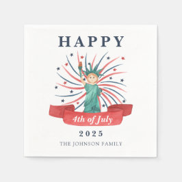 Niedliche Freiheitsstatue am 4. Juli Serviette