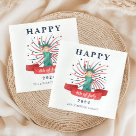 Niedliche Freiheitsstatue am 4. Juli Serviette