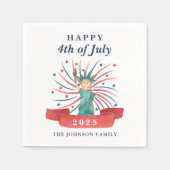 Niedliche Freiheitsstatue am 4. Juli Serviette (Vorderseite)