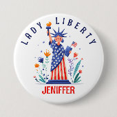 Niedliche Freiheitsstatue NYC Button (Vorderseite)