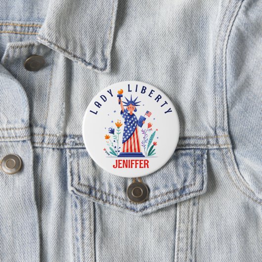 Niedliche Freiheitsstatue NYC Button (Beispiel)