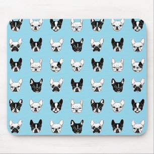 Niedliche Frenchies-Hündchen-Familien-Collage Mousepad