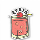 Niedliche Fresh Stylish Glass Cocktail Cherries Li Aufkleber (Vorderseite)