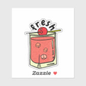 Niedliche Fresh Stylish Glass Cocktail Cherries Li Aufkleber (Blatt)