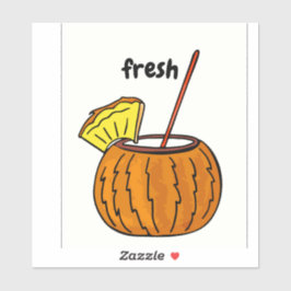 Niedliche Fresh Stylish Glass Cocktail Coconut Lie Aufkleber