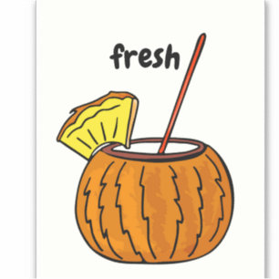 Niedliche Fresh Stylish Glass Cocktail Coconut Lie Aufkleber