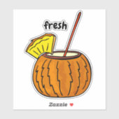 Niedliche Fresh Stylish Glass Cocktail Coconut Lie Aufkleber (Blatt)