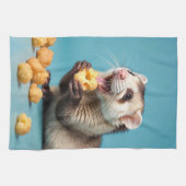 Niedliche Fresken essen Käse Geschirrtuch (Horizontal)