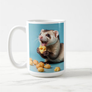 Niedliche Fresken essen Käse Kaffeetasse