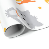 Niedliche Fresszelle für Katzen und Hunde Geschenkpapier (Rolleneckpunkt)