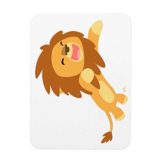 Niedliche Freude Cartoon Löwenzettel Magnet (Vertikal)