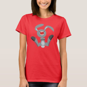 Niedliche Freude Cartoon Rabbit Women T - Shirt