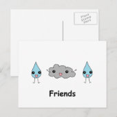 Niedliche Freunde der Cloud und Raindrop Postkarte (Vorne/Hinten)