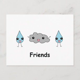 Niedliche Freunde der Cloud und Raindrop Postkarte