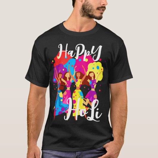 Niedliche Freunde, die Holi T - Shirt spielen (Vorderseite)