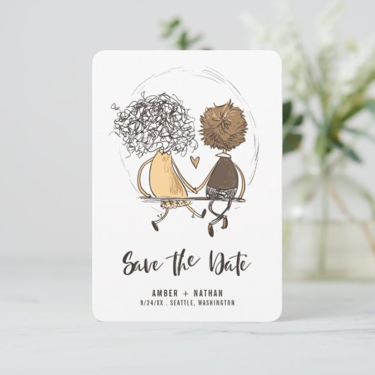 Niedliche Freunde Save the Date Minimalistisch Einladung (Stehend Vorderseite)