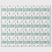 Niedliche Freunde von Wasserfarben Frohe Weihnacht Geschenkpapier (Flach)