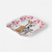 Niedliche Freundin Safari, Giraffe, Zebra, Tiger Pappteller (Gewinkelt)