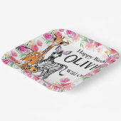 Niedliche Freundin Safari, Giraffe, Zebra, Tiger Pappteller (Gewinkelt)