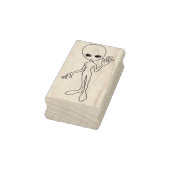 Niedliche, freundliche Alien Gummistempel (Stempel)