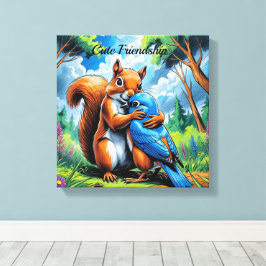 Niedliche Freundschaft Stretched Canvas Print Leinwanddruck