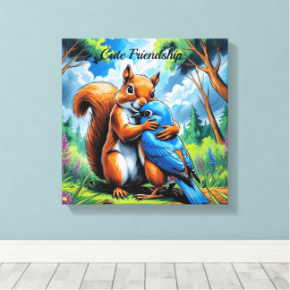 Niedliche Freundschaft Stretched Canvas Print Leinwanddruck