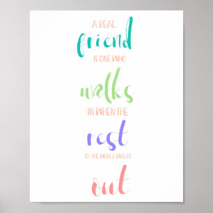niedliche Freundschaft Zitat Pastellfarben Poster