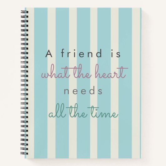 niedliche Freundschaft zitiert blaue Typografie-Ka Notizblock (Vorderseite)