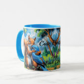 Niedliche Freundschaft zwischen Eichhörnchen und B Tasse (Vorderseite Links)