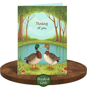 Niedliche Freundschaft zwischen Mallard Ducks Fore Karte
