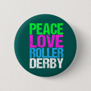 Niedliche FriedensLiebe-Rolle Derby Button