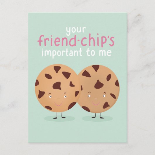 Niedliche Friend-Chip-Cookies Postkarte (Vorderseite)