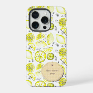 Niedliche frische Zitrone Citrus Doodle Gelb Beste iPhone 15 Pro Hülle