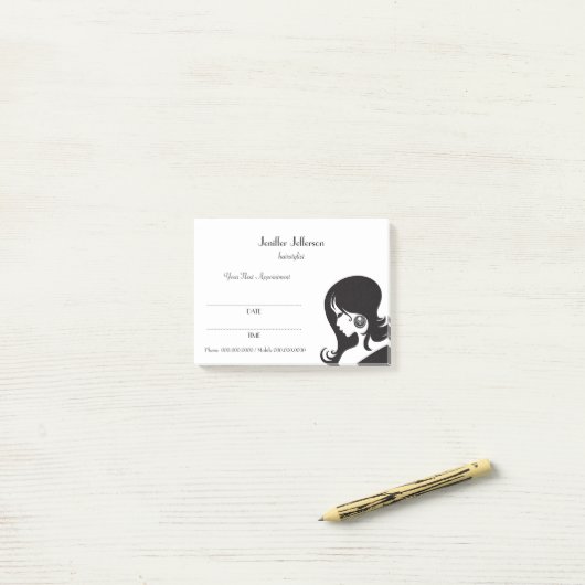 Niedliche Friseur-Verabredung Posten-it® Post-it Klebezettel (Auf Schreibtisch)