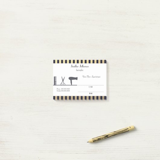 Niedliche Friseur-Verabredung Posten-it® Post-it Klebezettel (Auf Schreibtisch)