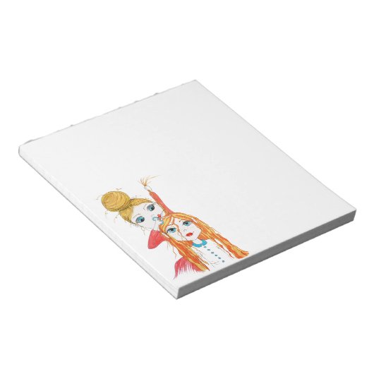 Niedliche Friseurin Notizblock (angewinkelt)