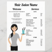 Niedliche Friseurin Zeichnend Friseursalon Flyer (Vorne)