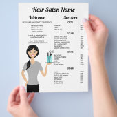 Niedliche Friseurin Zeichnend Friseursalon Flyer (Hand)