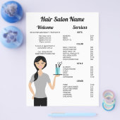 Niedliche Friseurin Zeichnend Friseursalon Flyer (Einzeln)