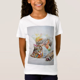 Niedliche Frisky Tabby Katzen Kunst, Dichtung und  T-Shirt