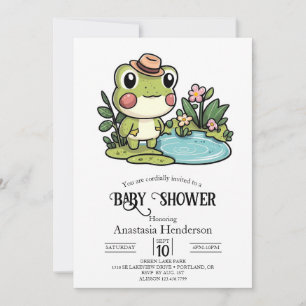 Niedliche Frog Baby Dusche Einladung