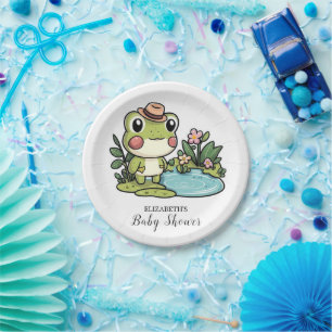 Niedliche Frog Baby Dusche Pappteller
